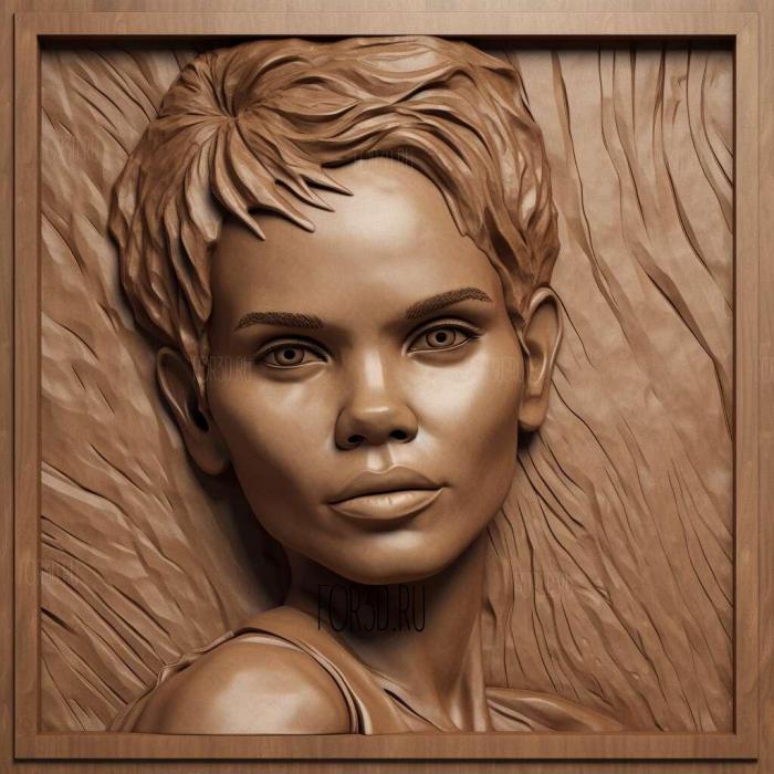 Halle Berry 3 stl model for CNC